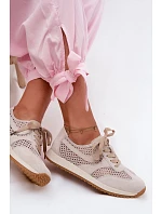 Dámske semišové sieťované tenisky Gelina light beige Dámske semišové sieťované tenisky Gelina light beige