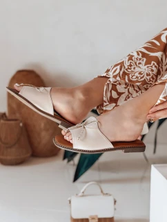 Dámske žabky s mašľou KISSBOW beige FashionStreet ZY0754