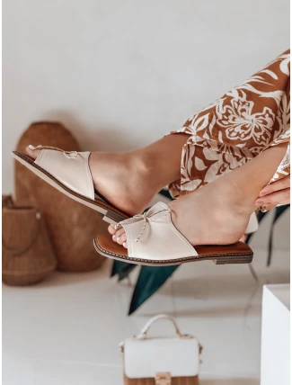Dámske žabky s mašľou KISSBOW beige FashionStreet ZY0754