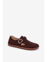 Semišové dámske barefoot topánky s prackou Zazoo N1261 chocolate Semišové dámske barefoot topánky s prackou Zazoo N1261 chocolate