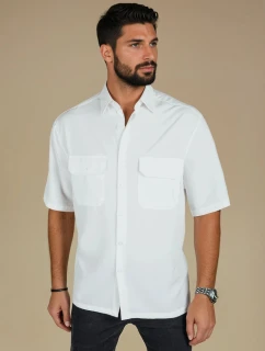 Pánske biele tričko s krátkym rukávom FashionStreet KX1083