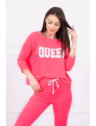Sada s ružovou neónovou potlačou Queen