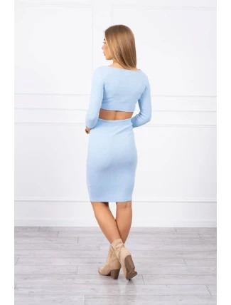 Súprava blúzky a sukne v modrej farbe