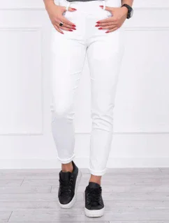Nohavice farebné džínsové biele