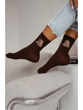 Dámske bavlnené ponožky Capybara Chocolate Dámske bavlnené ponožky Capybara Chocolate