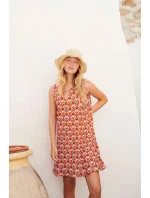 Dámske šaty Twiggy 18518 Orange and Blue - Vamp