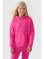 Dziewczęca Nierozpinana Bluza Z Kapturem Gładka Fuksja 4F 4FJWMM00TSWSF1316-55S