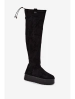 Kozaki Damskie Na Platformie Za Kolano Big Star SS274264 Czarne