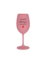 NEJLEPŠÍ MAMINCE NA SVĚTĚ - růžová sklenice na víno 350 ml