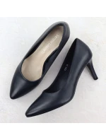 Dámske tmavomodré lodičky na podpätku Sergio Leone 1336