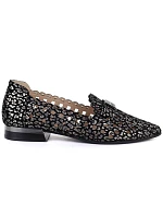 Dámske kožené poltopánky čierne Cambell 35307