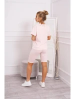 Súprava top+legíny púdrovo ružová