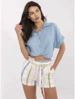 Šortky RO SN 2514.34P biela a modrá Šortky RO SN 2514.34P biela a modrá