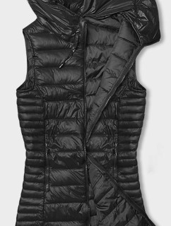Čierna prešívaná vesta s kapucňou (16M9113-392)