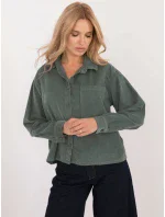Košeľa D70046M11184A1 tmavozelená