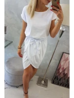 Šaty s obálkou dole biele
