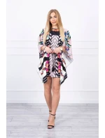 Netopierie šaty s viazaním v páse, béžové