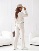 Béžový pletený set - blúzka a nohavice (VE74)