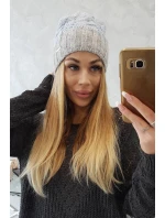 Paris fleecová čiapka K212 svetlo modrá + svetlo šedá