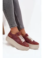 Semišové tenisky na pevnej platforme Zazoo N1270S3 Purple Semišové tenisky na pevnej platforme Zazoo N1270S3 Purple