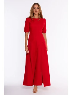 M927 Evening dress with a high leg slot – red