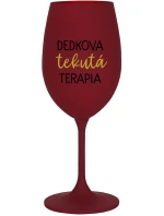 DEDKOVA TEKUTÁ TERAPIA - bordovy pohár na víno 350 ml