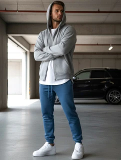Modré pánske tepláky FashionStreet UX3370