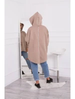 Zateplená mikina so zipsom na chrbte tmavo béžová