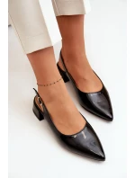 Lakierowane Baleriny Na Niskim Obcasie Z Noskami W Szpic Czarne Anarinne