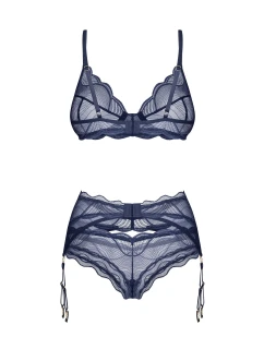 Dámsky sexy set Nightly Blue 3-PCS SET dark blue - Obsessive