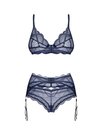 Dámsky sexy set Nightly Blue 3-PCS SET dark blue - Obsessive