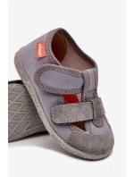 Kapcie Milami Dziecięce Na Rzepy Szare Reathiana