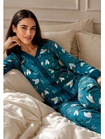Pyžamo Cornette 514/509 Virginia, s dlhými rukávmi, veľkosti S–2XL, na zapínanie
