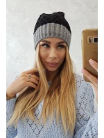 Fleecová čiapka Bibiana K264 tmavo šedá + čierna