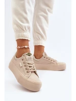 Trampki Damskie Na Platformie Lee Cooper LCW-24-31-2181 Beżowe
