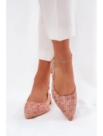 Plecione Sandały Damskie Na Delikatnym Obcasie Multikolor Jorela