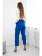 Nové nohavice punto s reťazou v chrpovo modrej farbe