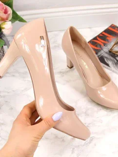 Sergio Leone W SK39J nude lakované lodičky na ihlovom podpätku