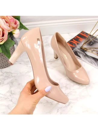 Sergio Leone W SK39J nude lakované lodičky na ihlovom podpätku