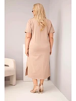 Dámske Plus veľkosť bavlnené V-neck Fango šaty Dámske Plus veľkosť bavlnené V-neck Fango šaty