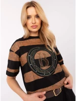 Blúzka CLM BZ 0004.50 čierna a béžová