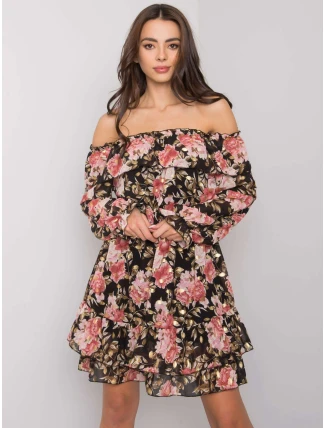 Šaty DHJ SK 15015 2.73P čierna a ružová