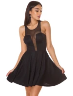 Dámske sexy mini šaty s priehľadným výstrihom 50226 Čierna - KouCla Dámske sexy mini šaty s priehľadným výstrihom 50226 Čierna - KouCla