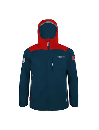 Trollkids Bergen Jacket bright red/blue (610-410) bunda do dažďa pre chlapcov/dievčatá Trollkids Bergen Jacket bright red/blue (610-410) bunda do dažďa pre chlapcov/dievčatá