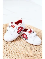 Dětské Tenisky Se Suchým Zipem Bíle-červené Taxi