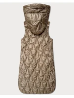 Dámska ľahká vesta so zlatým zipsom Goodlookin beige (B8586/B8587-12)
