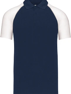Kariban K 226 Baseballové polo tričko z piké 20.K226 tmavomodrá/svetlosivá/biela