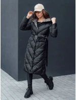 Dámsky zimný prešívaný kabát s kapucňou CELESTIE black FashionStreet TY4513