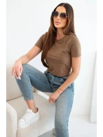 Dámske nohavice M.sara s push-up efektom a stredným pásom modré