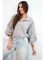 Dámska bavlnená bunda typu bomber na zips, farba fango zelená Dámska bavlnená bunda typu bomber na zips, farba fango zelená
